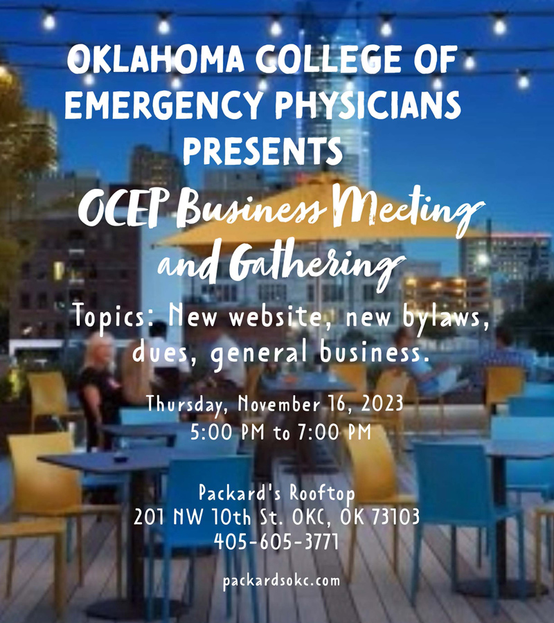 Oklahoma College of Emergency Physicians Business Meeting